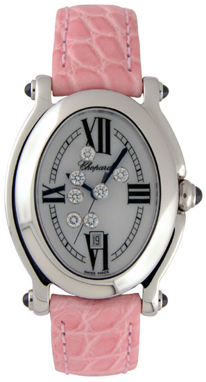 Chopard Happy Sport Series Diamond Steel Mother-of-pearl Ladies Swiss Quartz Wristwatch 278937-23 in Pink Chopard Happy Sport Series Diamond Steel Mother-of-pearl Ladies Swiss Quartz Wristwatch 278937-23 in Pink