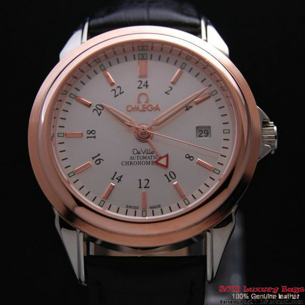 OMEGA DE VILLE Automatic Chronometer Red Gold on Black Leather Strap OM77211 OMEGA DE VILLE Automatic Chronometer Red Gold on Black Leather Strap OM77211