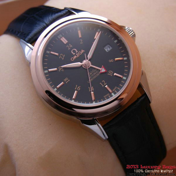 OMEGA DE VILLE Automatic Chronometer Red Gold on Black Leather Strap OM77213 OMEGA DE VILLE Automatic Chronometer Red Gold on Black Leather Strap OM77213
