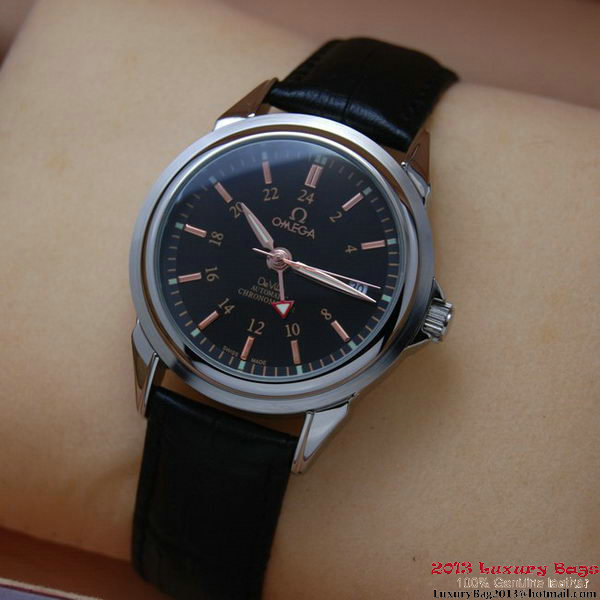 OMEGA DE VILLE Automatic Chronometer Steel on Black Leather Strap OM77205 OMEGA DE VILLE Automatic Chronometer Steel on Black Leather Strap OM77205