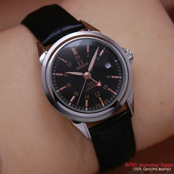 OMEGA DE VILLE Automatic Chronometer Steel on Black Leather Strap OM77205 OMEGA DE VILLE Automatic Chronometer Steel on Black Leather Strap OM77205