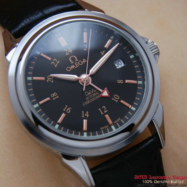 OMEGA DE VILLE Automatic Chronometer Steel on Black Leather Strap OM77205 OMEGA DE VILLE Automatic Chronometer Steel on Black Leather Strap OM77205