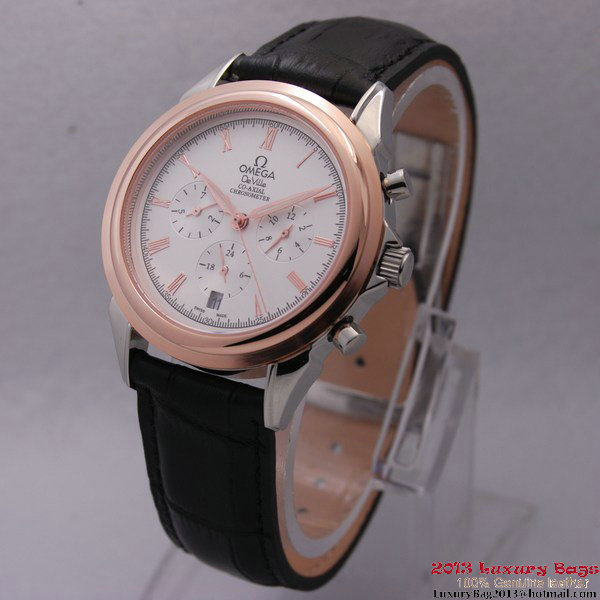 OMEGA DE VILLE CO-AXIAL Chronometer Red Gold on Black Leather Strap OM77502 OMEGA DE VILLE CO-AXIAL Chronometer Red Gold on Black Leather Strap OM77502