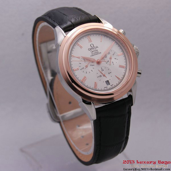 OMEGA DE VILLE CO-AXIAL Chronometer Red Gold on Black Leather Strap OM77502 OMEGA DE VILLE CO-AXIAL Chronometer Red Gold on Black Leather Strap OM77502