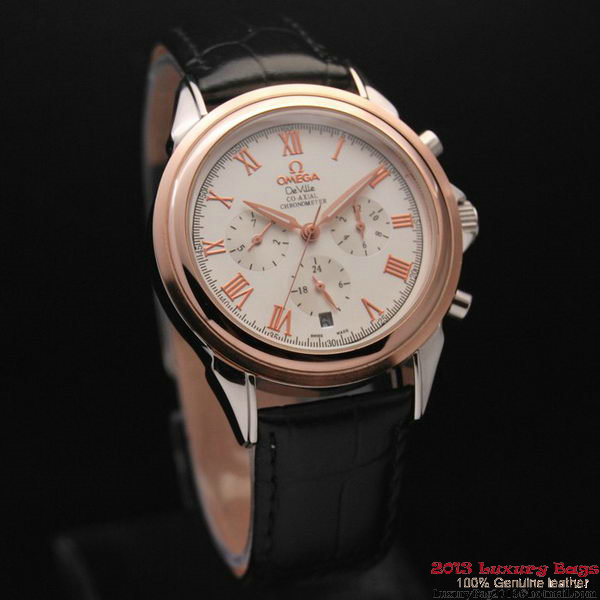 OMEGA DE VILLE CO-AXIAL Chronometer Red Gold on Black Leather Strap OM77502 OMEGA DE VILLE CO-AXIAL Chronometer Red Gold on Black Leather Strap OM77502