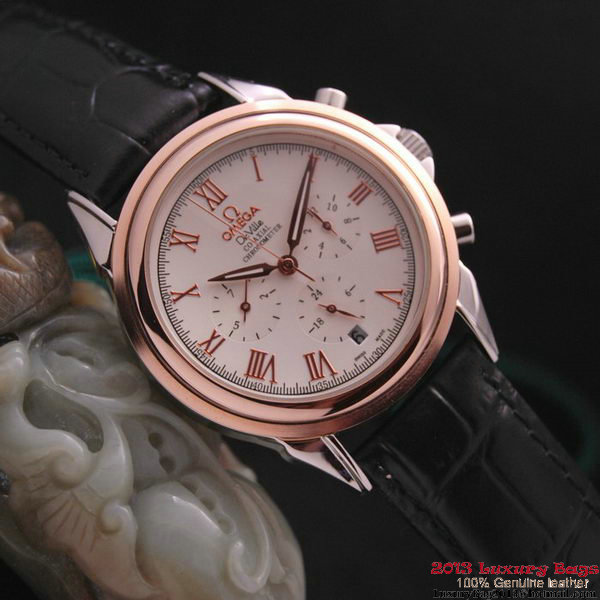 OMEGA DE VILLE CO-AXIAL Chronometer Red Gold on Black Leather Strap OM77502 OMEGA DE VILLE CO-AXIAL Chronometer Red Gold on Black Leather Strap OM77502