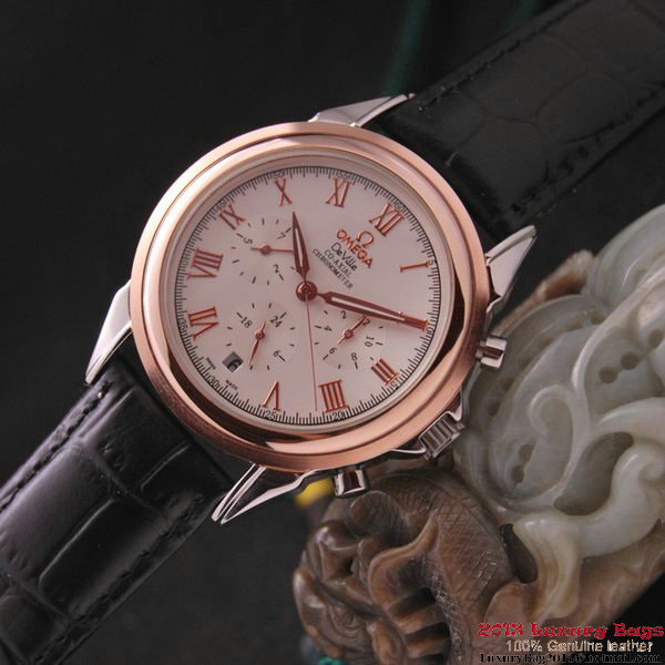 OMEGA DE VILLE CO-AXIAL Chronometer Red Gold on Black Leather Strap OM77502 OMEGA DE VILLE CO-AXIAL Chronometer Red Gold on Black Leather Strap OM77502