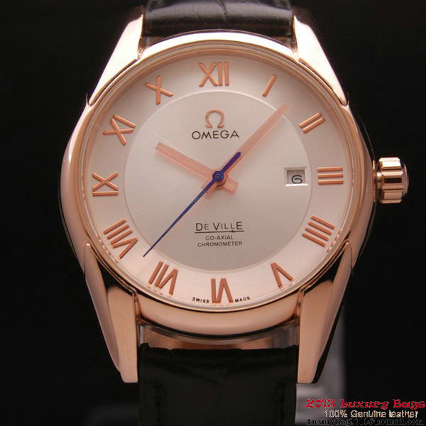 OMEGA DE VILLE Co-AXIAL CHRONOMETER Red Gold on Black Leather Strap OM77022 OMEGA DE VILLE Co-AXIAL CHRONOMETER Red Gold on Black Leather Strap OM77022