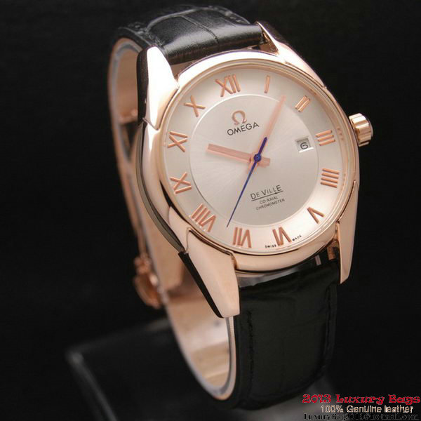 OMEGA DE VILLE Co-AXIAL CHRONOMETER Red Gold on Black Leather Strap OM77022 OMEGA DE VILLE Co-AXIAL CHRONOMETER Red Gold on Black Leather Strap OM77022