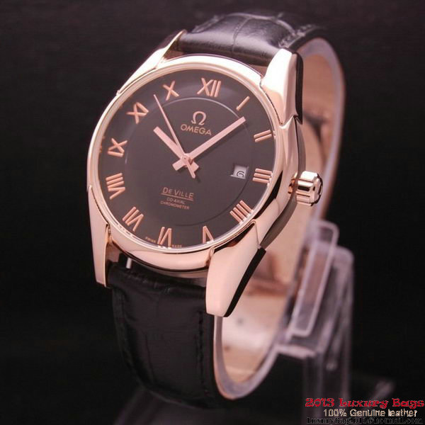 OMEGA DE VILLE Co-AXIAL CHRONOMETER Red Gold on Black Leather Strap OM77024 OMEGA DE VILLE Co-AXIAL CHRONOMETER Red Gold on Black Leather Strap OM77024