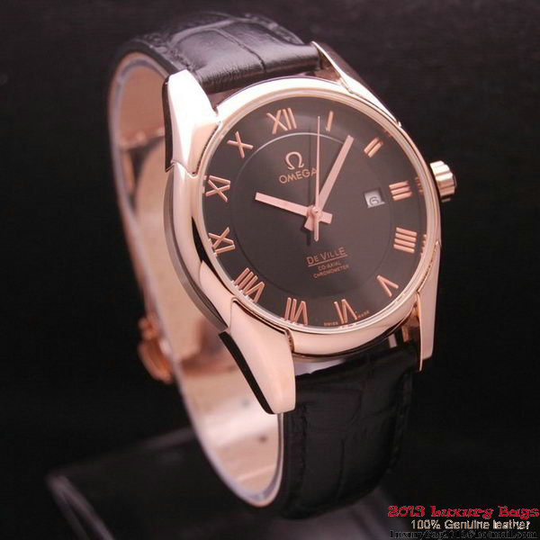 OMEGA DE VILLE Co-AXIAL CHRONOMETER Red Gold on Black Leather Strap OM77024 OMEGA DE VILLE Co-AXIAL CHRONOMETER Red Gold on Black Leather Strap OM77024