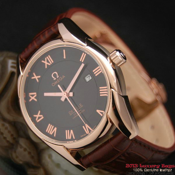 OMEGA DE VILLE Co-AXIAL CHRONOMETER Red Gold on Brown Leather Strap OM77023 OMEGA DE VILLE Co-AXIAL CHRONOMETER Red Gold on Brown Leather Strap OM77023