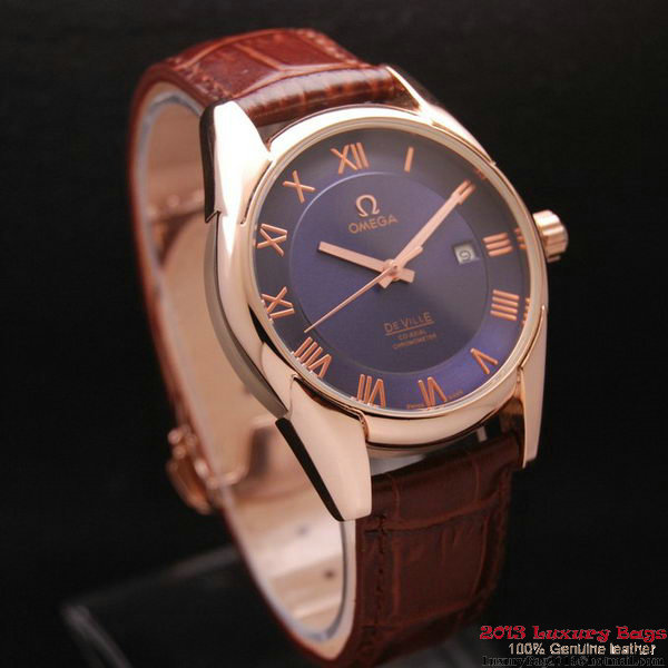 OMEGA DE VILLE Co-AXIAL CHRONOMETER Red Gold on Brown Leather Strap OM77025 OMEGA DE VILLE Co-AXIAL CHRONOMETER Red Gold on Brown Leather Strap OM77025