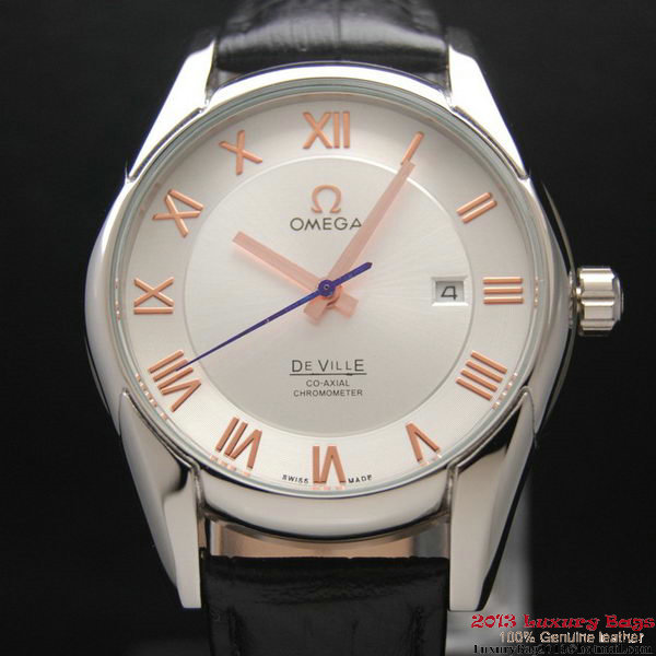 OMEGA DE VILLE Co-AXIAL CHRONOMETER Steel on Black Leather Strap OM77002 OMEGA DE VILLE Co-AXIAL CHRONOMETER Steel on Black Leather Strap OM77002