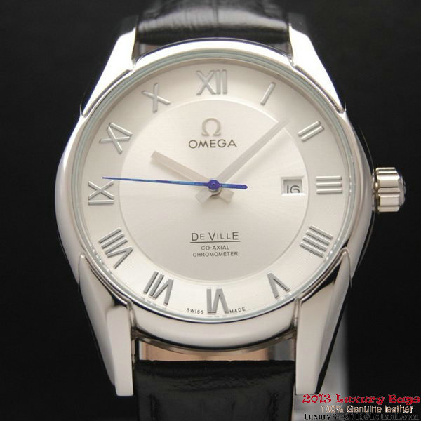 OMEGA DE VILLE Co-AXIAL CHRONOMETER Steel on Black Leather Strap OM77004 OMEGA DE VILLE Co-AXIAL CHRONOMETER Steel on Black Leather Strap OM77004
