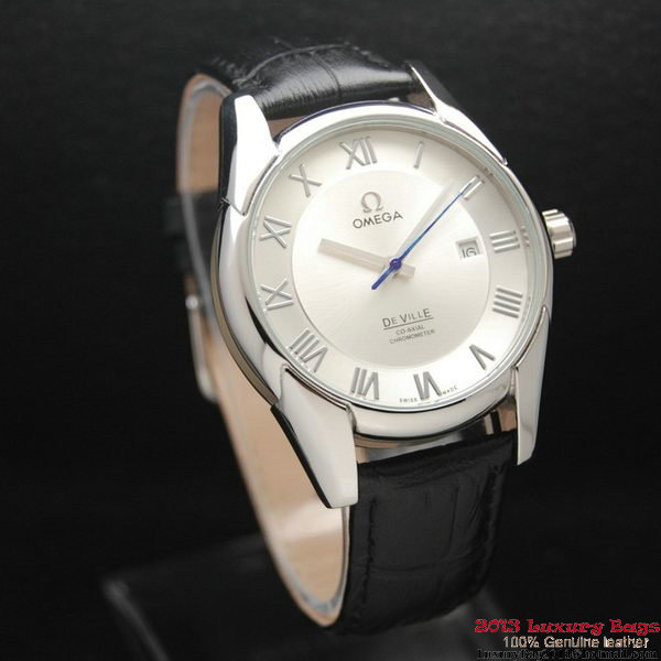 OMEGA DE VILLE Co-AXIAL CHRONOMETER Steel on Black Leather Strap OM77004 OMEGA DE VILLE Co-AXIAL CHRONOMETER Steel on Black Leather Strap OM77004