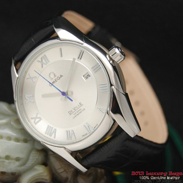 OMEGA DE VILLE Co-AXIAL CHRONOMETER Steel on Black Leather Strap OM77004 OMEGA DE VILLE Co-AXIAL CHRONOMETER Steel on Black Leather Strap OM77004