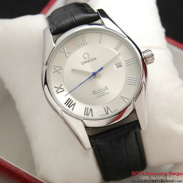 OMEGA DE VILLE Co-AXIAL CHRONOMETER Steel on Black Leather Strap OM77004 OMEGA DE VILLE Co-AXIAL CHRONOMETER Steel on Black Leather Strap OM77004