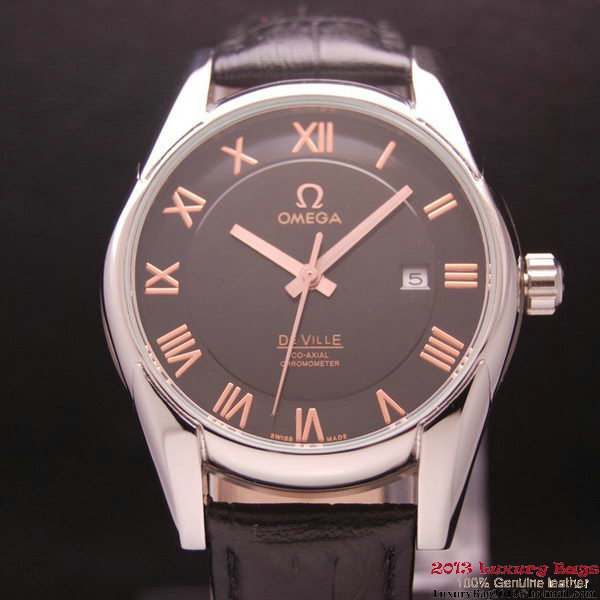 OMEGA DE VILLE Co-AXIAL CHRONOMETER Steel on Black Leather Strap OM77006 OMEGA DE VILLE Co-AXIAL CHRONOMETER Steel on Black Leather Strap OM77006