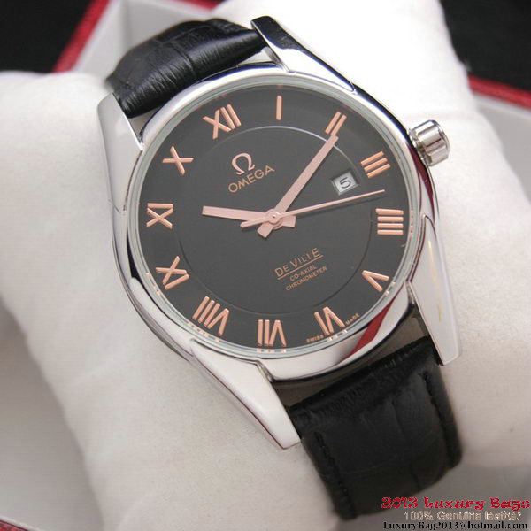 OMEGA DE VILLE Co-AXIAL CHRONOMETER Steel on Black Leather Strap OM77006 OMEGA DE VILLE Co-AXIAL CHRONOMETER Steel on Black Leather Strap OM77006