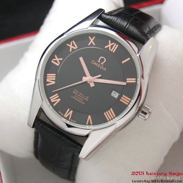 OMEGA DE VILLE Co-AXIAL CHRONOMETER Steel on Black Leather Strap OM77006 OMEGA DE VILLE Co-AXIAL CHRONOMETER Steel on Black Leather Strap OM77006