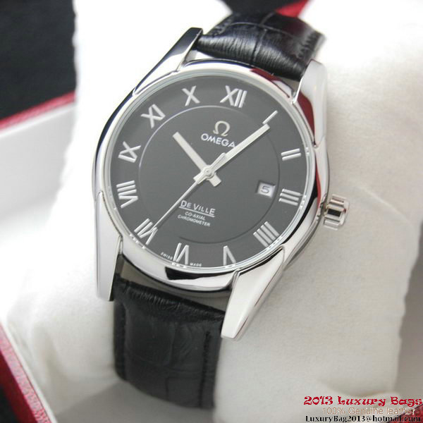 OMEGA DE VILLE Co-AXIAL CHRONOMETER Steel on Black Leather Strap OM77008 OMEGA DE VILLE Co-AXIAL CHRONOMETER Steel on Black Leather Strap OM77008