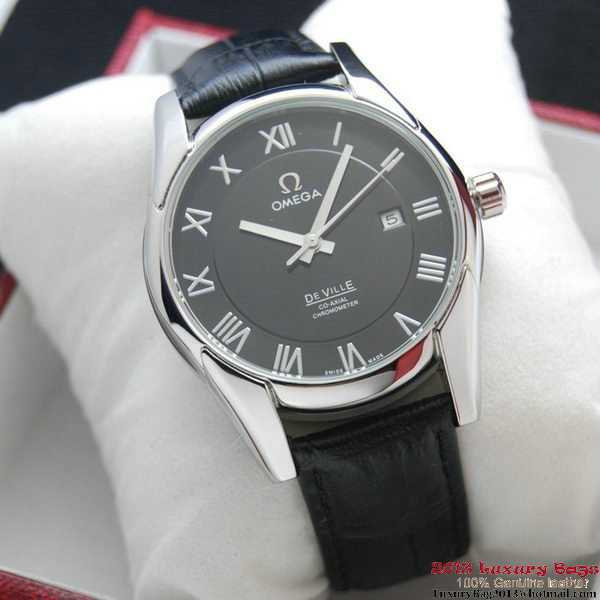 OMEGA DE VILLE Co-AXIAL CHRONOMETER Steel on Black Leather Strap OM77008 OMEGA DE VILLE Co-AXIAL CHRONOMETER Steel on Black Leather Strap OM77008