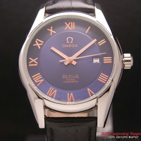 OMEGA DE VILLE Co-AXIAL CHRONOMETER Steel on Black Leather Strap OM77010 OMEGA DE VILLE Co-AXIAL CHRONOMETER Steel on Black Leather Strap OM77010