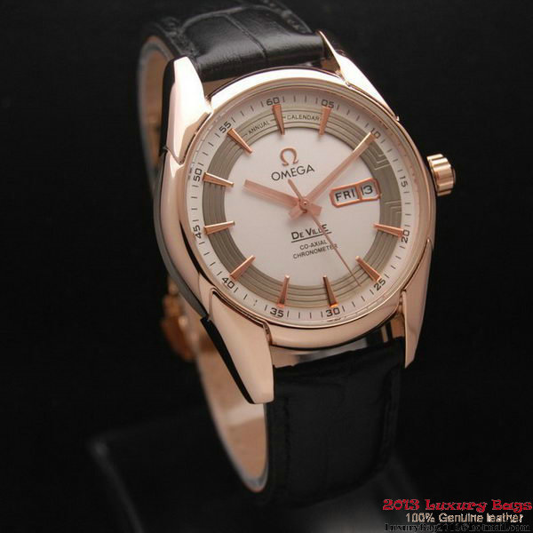 OMEGA DE VILLE HOUR VISION ANNUAL CALENDAR Red Gold on Black Leather Strap OM77120 OMEGA DE VILLE HOUR VISION ANNUAL CALENDAR Red Gold on Black Leather Strap OM77120