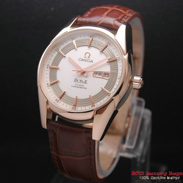 OMEGA DE VILLE HOUR VISION ANNUAL CALENDAR Red Gold on Brown Leather Strap OM77119 OMEGA DE VILLE HOUR VISION ANNUAL CALENDAR Red Gold on Brown Leather Strap OM77119