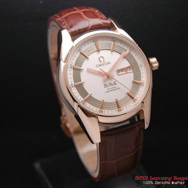 OMEGA DE VILLE HOUR VISION ANNUAL CALENDAR Red Gold on Brown Leather Strap OM77119 OMEGA DE VILLE HOUR VISION ANNUAL CALENDAR Red Gold on Brown Leather Strap OM77119