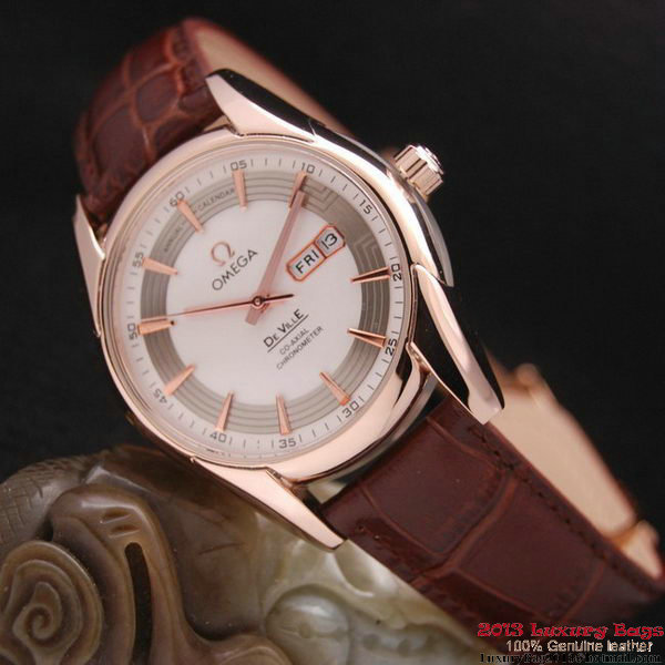 OMEGA DE VILLE HOUR VISION ANNUAL CALENDAR Red Gold on Brown Leather Strap OM77119 OMEGA DE VILLE HOUR VISION ANNUAL CALENDAR Red Gold on Brown Leather Strap OM77119