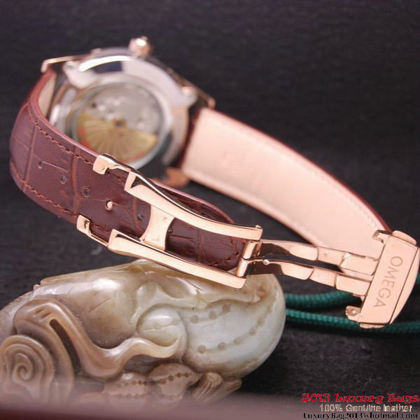 OMEGA DE VILLE HOUR VISION ANNUAL CALENDAR Red Gold on Brown Leather Strap OM77119 OMEGA DE VILLE HOUR VISION ANNUAL CALENDAR Red Gold on Brown Leather Strap OM77119