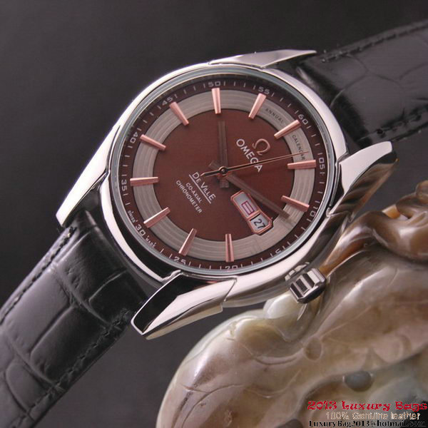 OMEGA DE VILLE HOUR VISION ANNUAL CALENDAR Steel on Black Leather Strap OM77104 OMEGA DE VILLE HOUR VISION ANNUAL CALENDAR Steel on Black Leather Strap OM77104