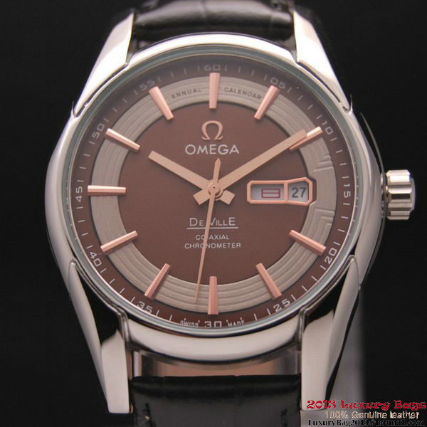 OMEGA DE VILLE HOUR VISION ANNUAL CALENDAR Steel on Black Leather Strap OM77104 OMEGA DE VILLE HOUR VISION ANNUAL CALENDAR Steel on Black Leather Strap OM77104