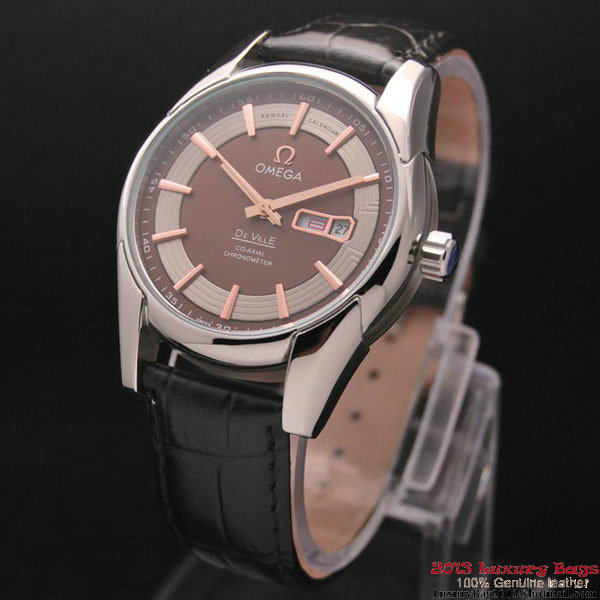 OMEGA DE VILLE HOUR VISION ANNUAL CALENDAR Steel on Black Leather Strap OM77104 OMEGA DE VILLE HOUR VISION ANNUAL CALENDAR Steel on Black Leather Strap OM77104