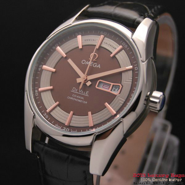 OMEGA DE VILLE HOUR VISION ANNUAL CALENDAR Steel on Black Leather Strap OM77104 OMEGA DE VILLE HOUR VISION ANNUAL CALENDAR Steel on Black Leather Strap OM77104
