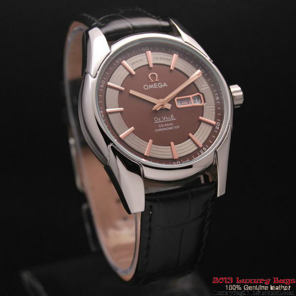 OMEGA DE VILLE HOUR VISION ANNUAL CALENDAR Steel on Black Leather Strap OM77104 OMEGA DE VILLE HOUR VISION ANNUAL CALENDAR Steel on Black Leather Strap OM77104