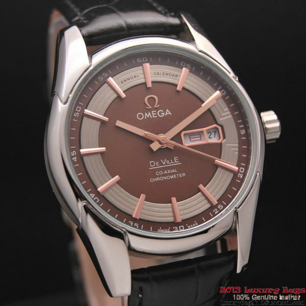 OMEGA DE VILLE HOUR VISION ANNUAL CALENDAR Steel on Black Leather Strap OM77104 OMEGA DE VILLE HOUR VISION ANNUAL CALENDAR Steel on Black Leather Strap OM77104