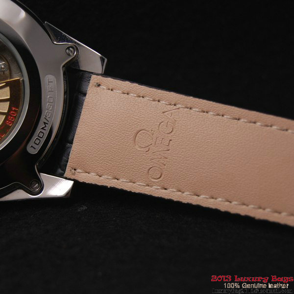OMEGA DE VILLE HOUR VISION ANNUAL CALENDAR Steel on Black Leather Strap OM77108 OMEGA DE VILLE HOUR VISION ANNUAL CALENDAR Steel on Black Leather Strap OM77108