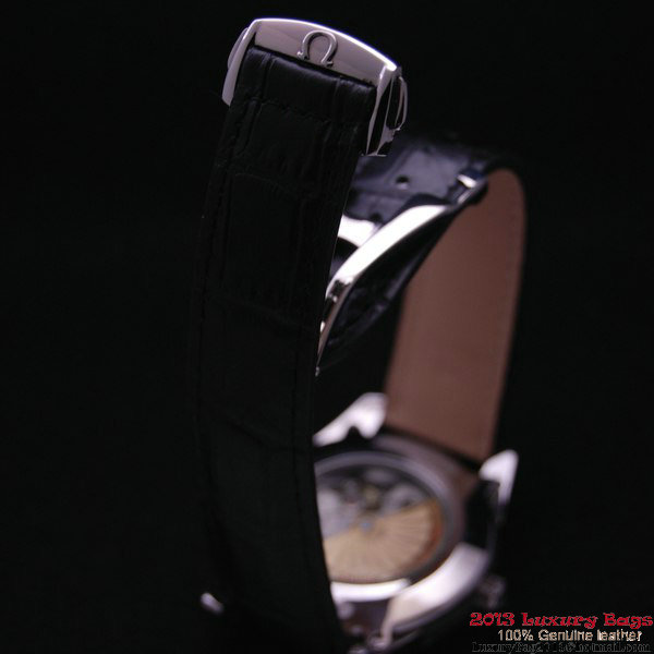 OMEGA DE VILLE HOUR VISION ANNUAL CALENDAR Steel on Black Leather Strap OM77110 OMEGA DE VILLE HOUR VISION ANNUAL CALENDAR Steel on Black Leather Strap OM77110