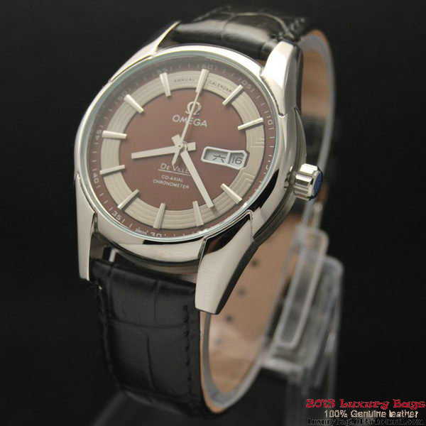 OMEGA DE VILLE HOUR VISION ANNUAL CALENDAR Steel on Black Leather Strap OM77110 OMEGA DE VILLE HOUR VISION ANNUAL CALENDAR Steel on Black Leather Strap OM77110