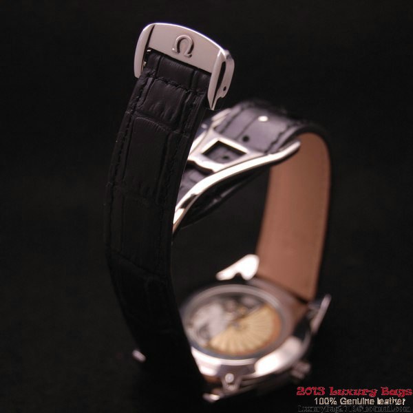 OMEGA DE VILLE HOUR VISION ANNUAL CALENDAR Steel on Black Leather Strap OM77112 OMEGA DE VILLE HOUR VISION ANNUAL CALENDAR Steel on Black Leather Strap OM77112