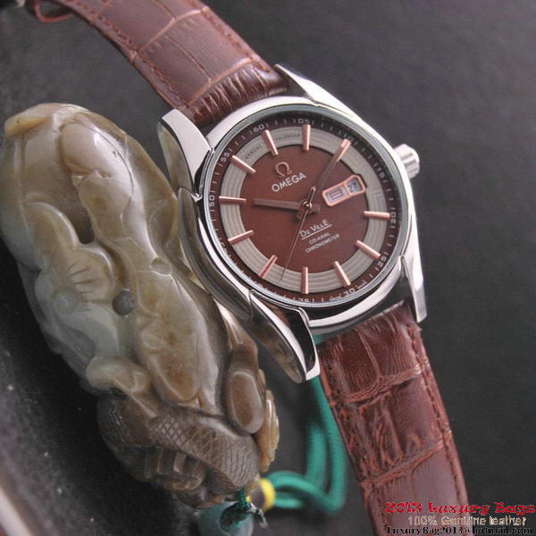 OMEGA DE VILLE HOUR VISION ANNUAL CALENDAR Steel on Brown Leather Strap OM77103 OMEGA DE VILLE HOUR VISION ANNUAL CALENDAR Steel on Brown Leather Strap OM77103