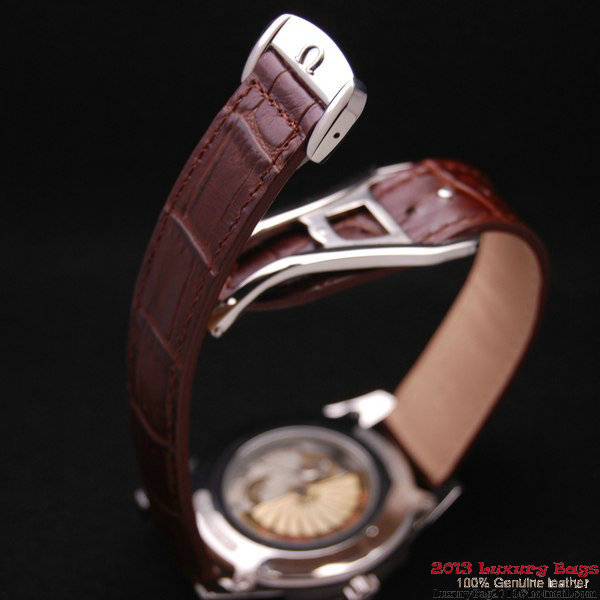OMEGA DE VILLE HOUR VISION ANNUAL CALENDAR Steel on Brown Leather Strap OM77105 OMEGA DE VILLE HOUR VISION ANNUAL CALENDAR Steel on Brown Leather Strap OM77105
