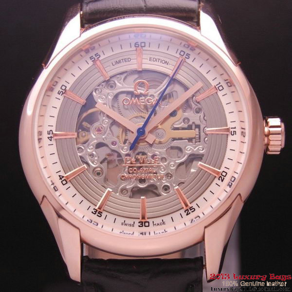 OMEGA DE VILLE Tourbillon Watches Red Gold on Black Leather Strap Om7014 OMEGA DE VILLE Tourbillon Watches Red Gold on Black Leather Strap Om7014