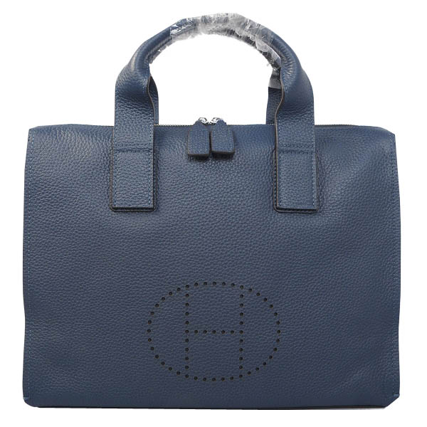 Hermes Briefcase Original Grainy Leather H8813 Royal