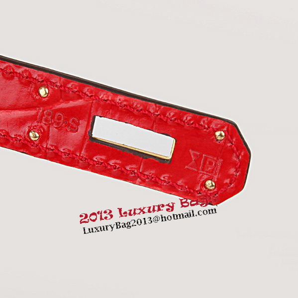 Hermes Kelly 32cm Shoulder Bags Red Iridescent Croco Leather Gold Hermes Kelly 32cm Shoulder Bags Red Iridescent Croco Leather Gold