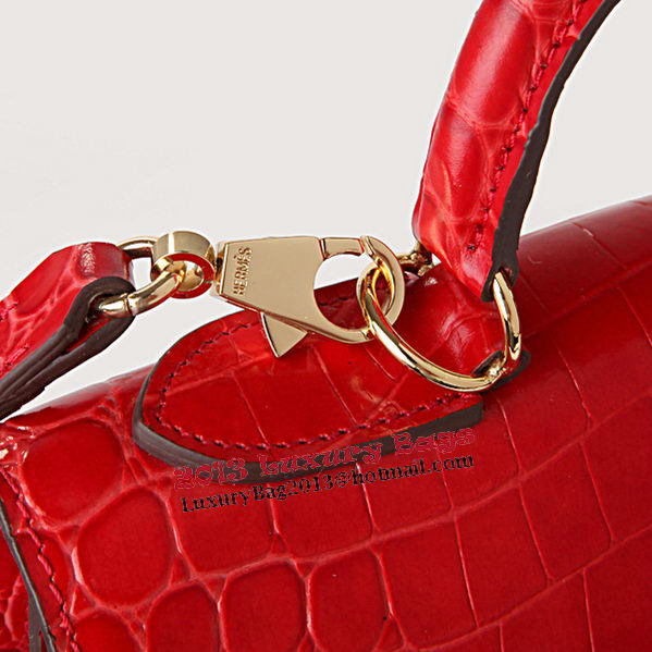 Hermes Kelly 32cm Shoulder Bags Red Iridescent Croco Leather Gold Hermes Kelly 32cm Shoulder Bags Red Iridescent Croco Leather Gold
