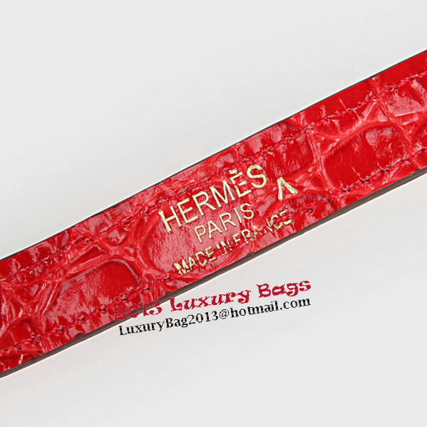 Hermes Kelly 32cm Shoulder Bags Red Iridescent Croco Leather Gold Hermes Kelly 32cm Shoulder Bags Red Iridescent Croco Leather Gold